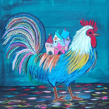 Íslenskur hani ferðast innanlands